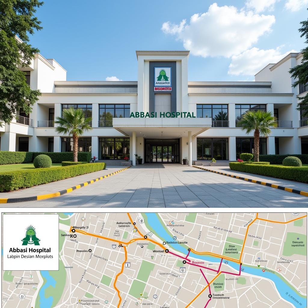 Main Entrance and Location Map of Abbasi Hospital