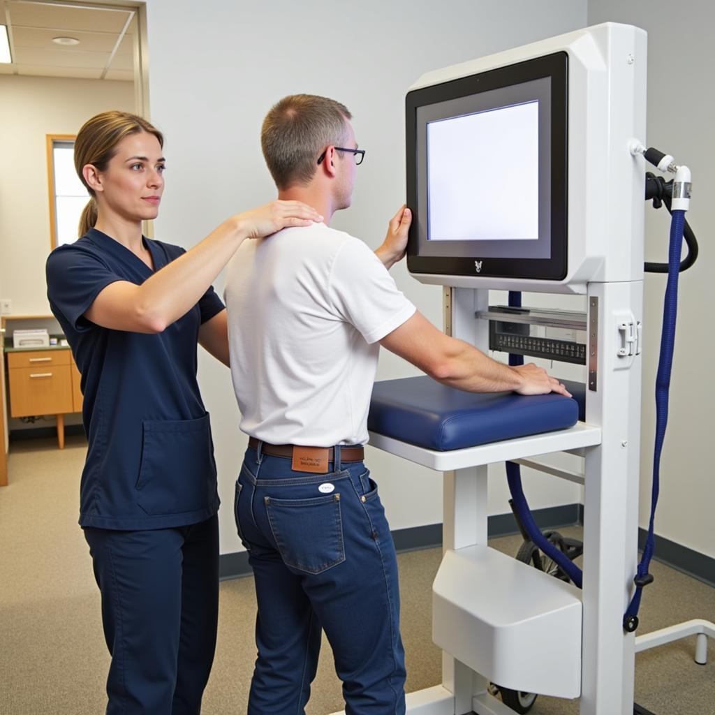 Patient utilizing advanced rehabilitation technology