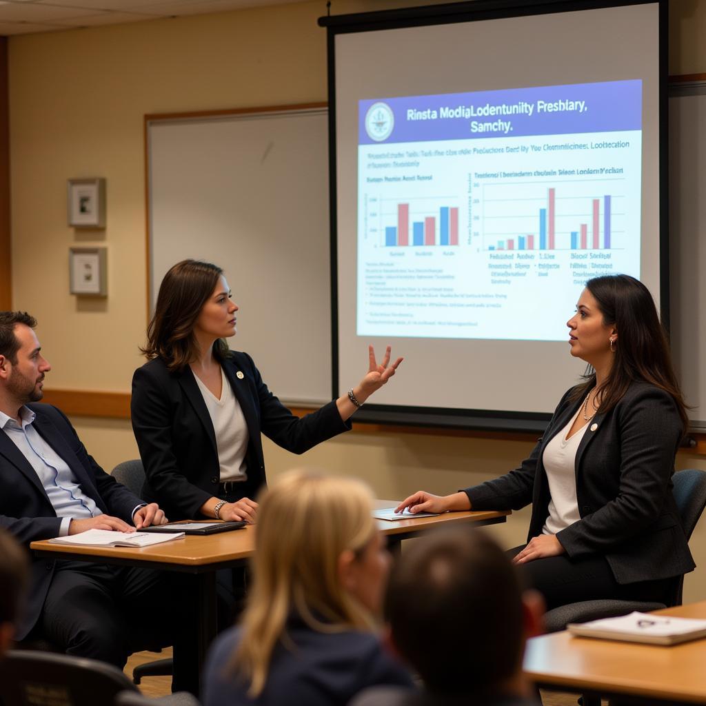 Pharmacy residents presenting research at a conference