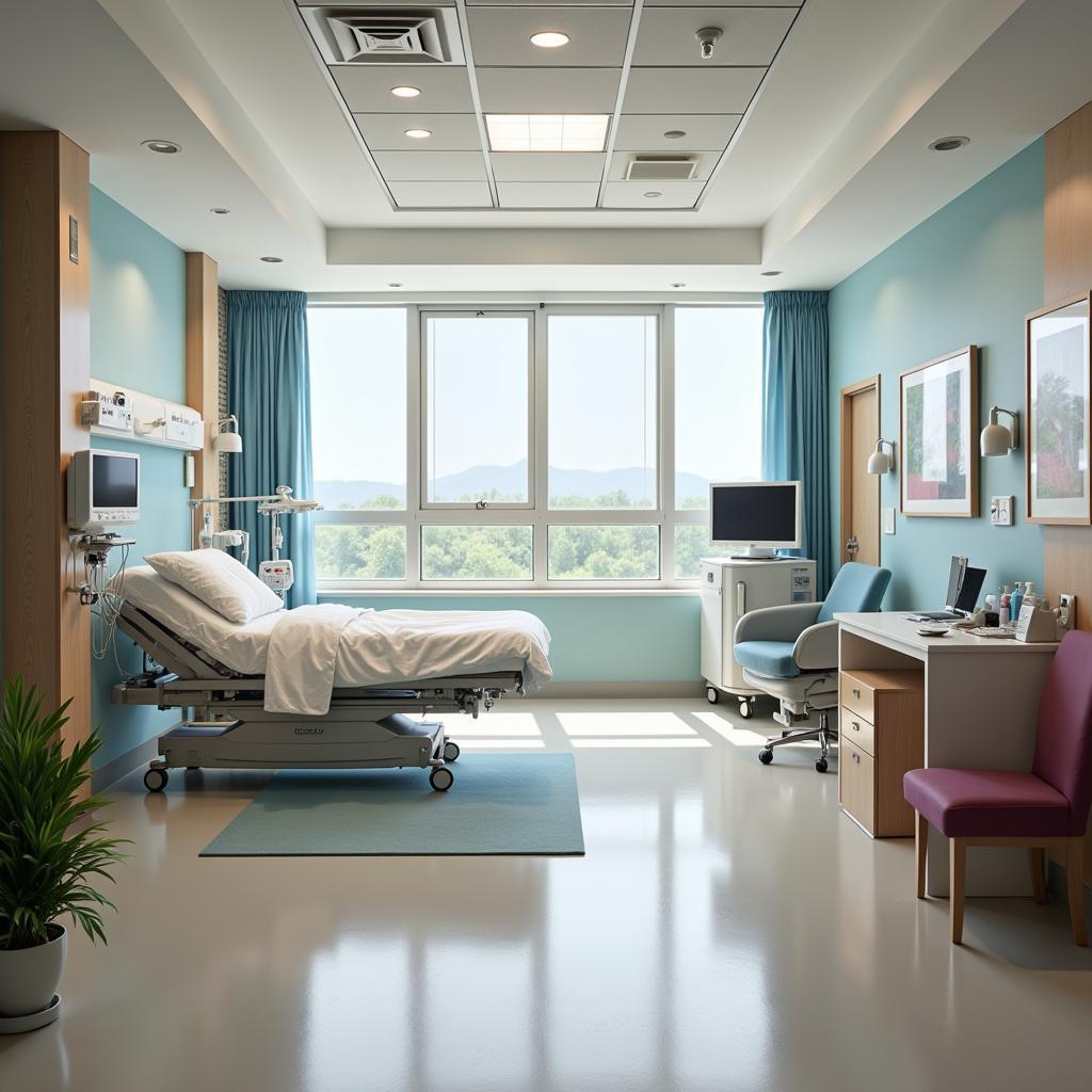 Comfortable and technologically advanced patient room