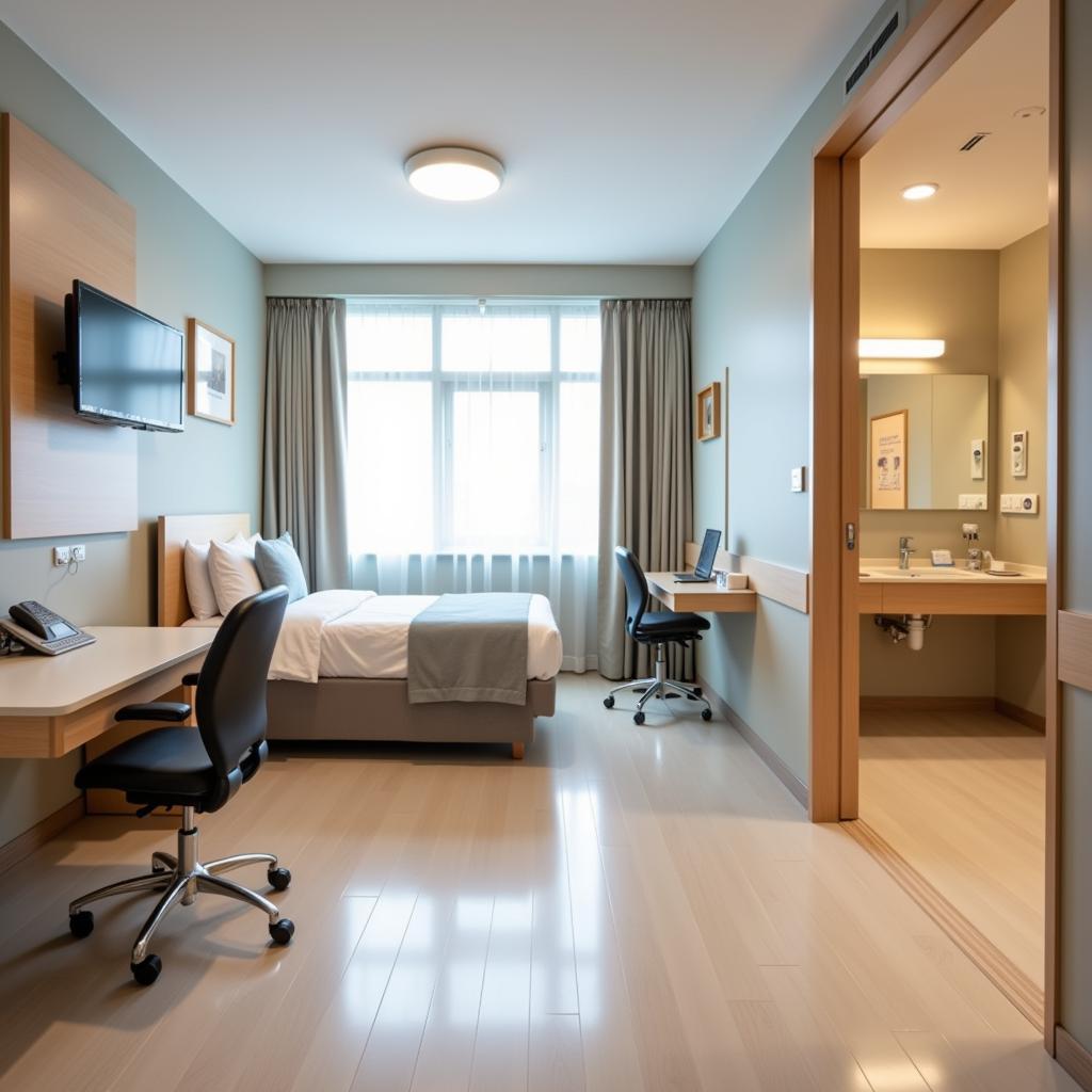 Comfortable and Well-Equipped Patient Room