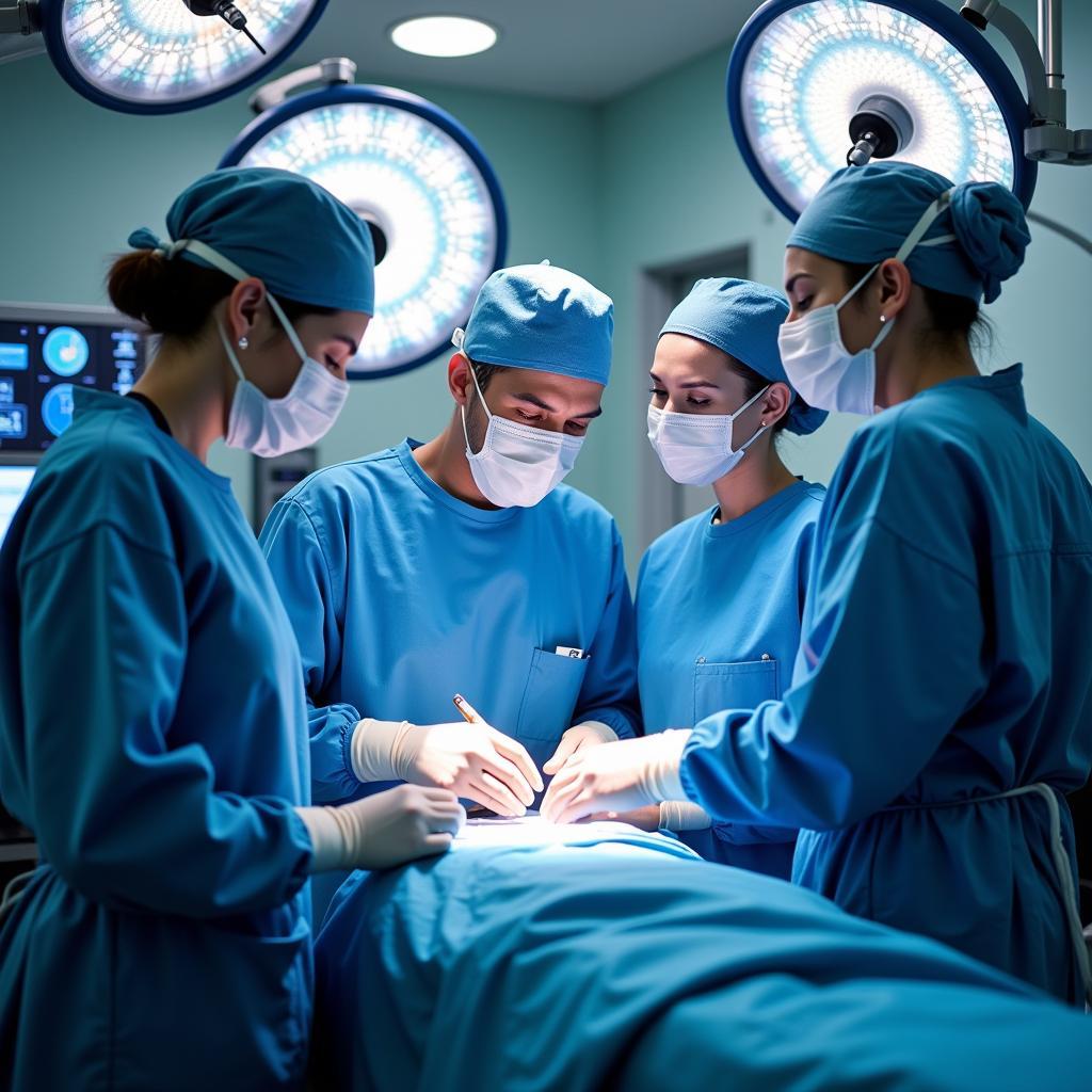 Skilled Surgical Team Performing an Operation