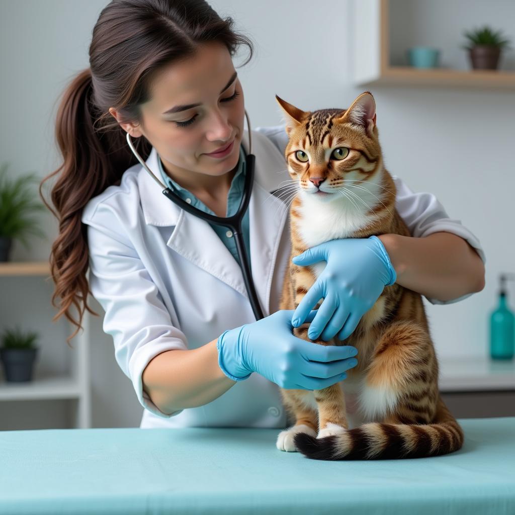 Veterinarian Examining a Cat in Roanoke Rapids NC