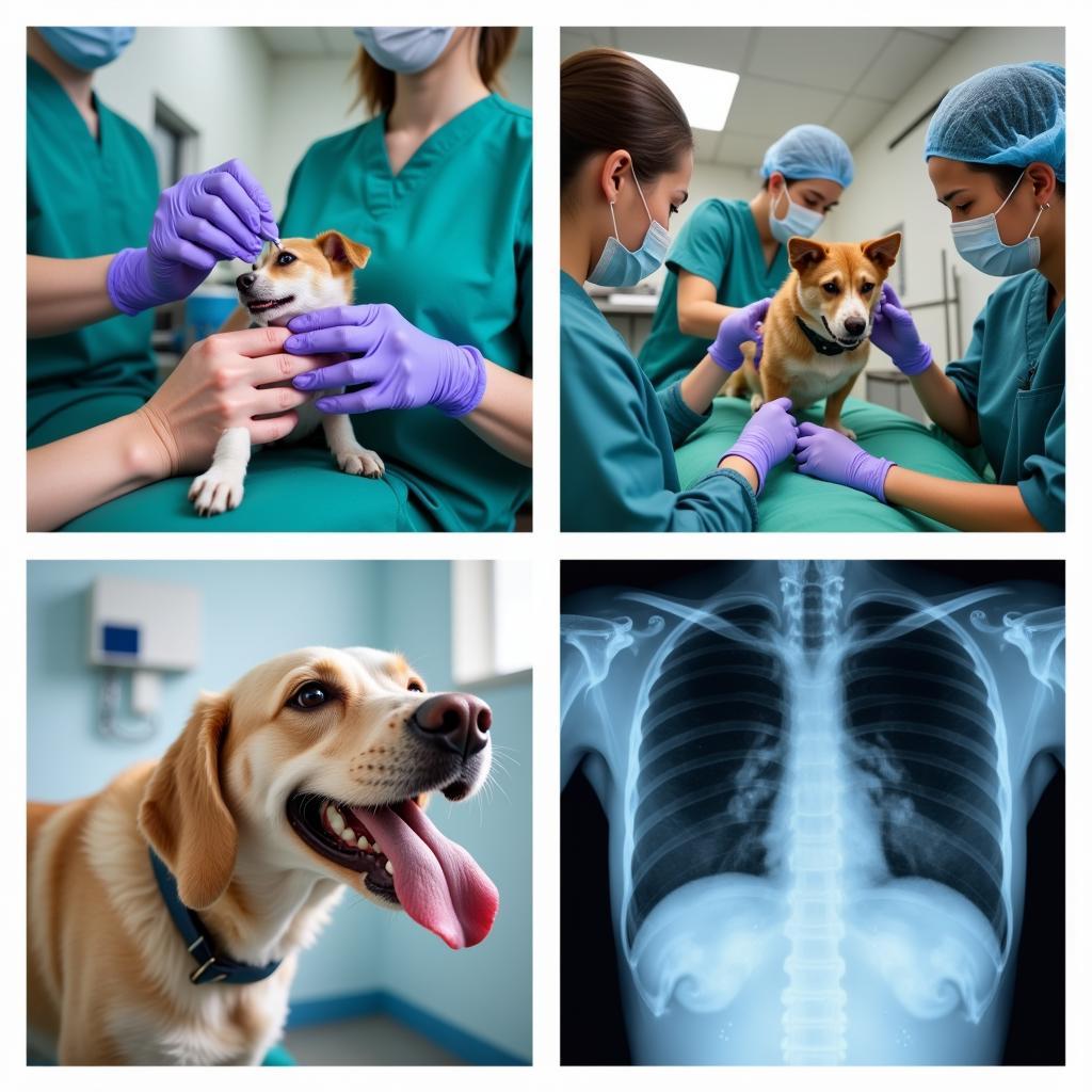 Veterinary services like vaccinations, surgeries, and dental cleanings.