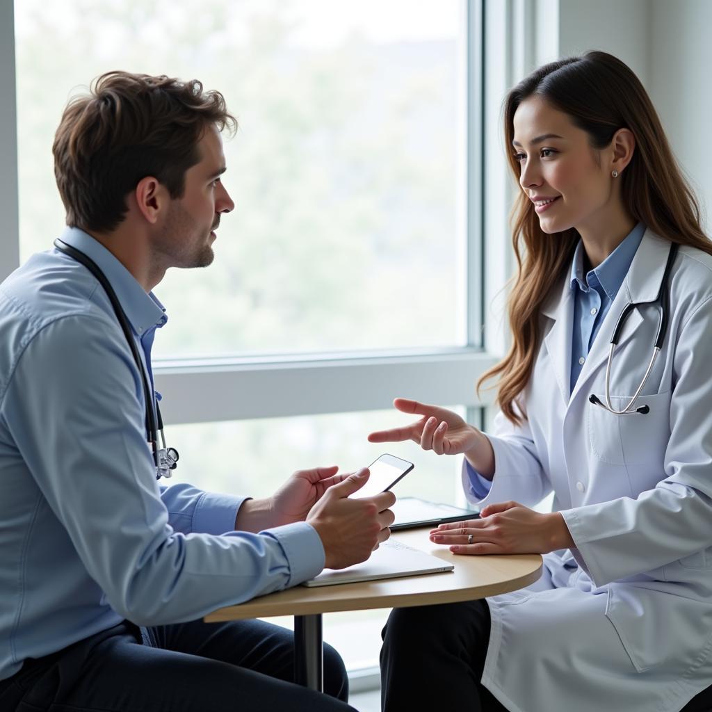 Doctor Consulting with a Patient at Apadana Hospital