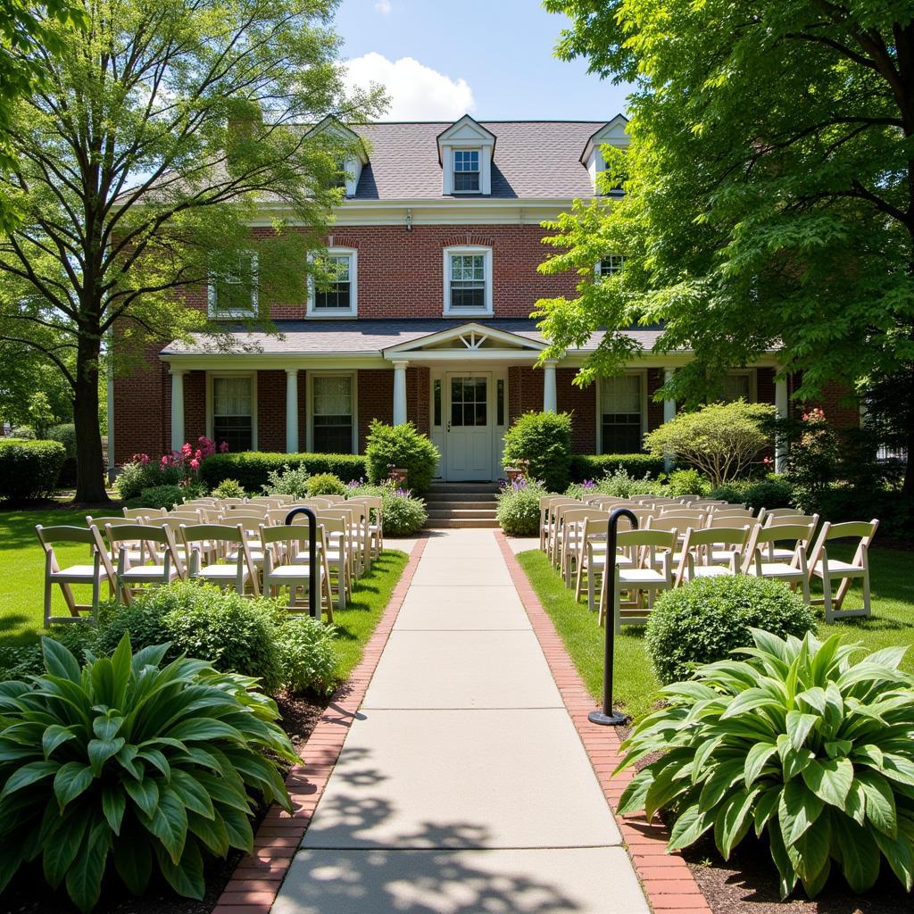 Scenic outdoor gardens at Baldpate Hospital