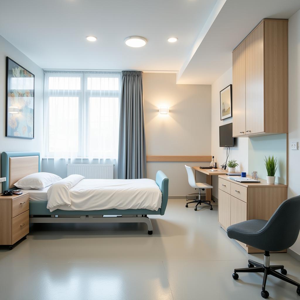 Modern and comfortable patient room