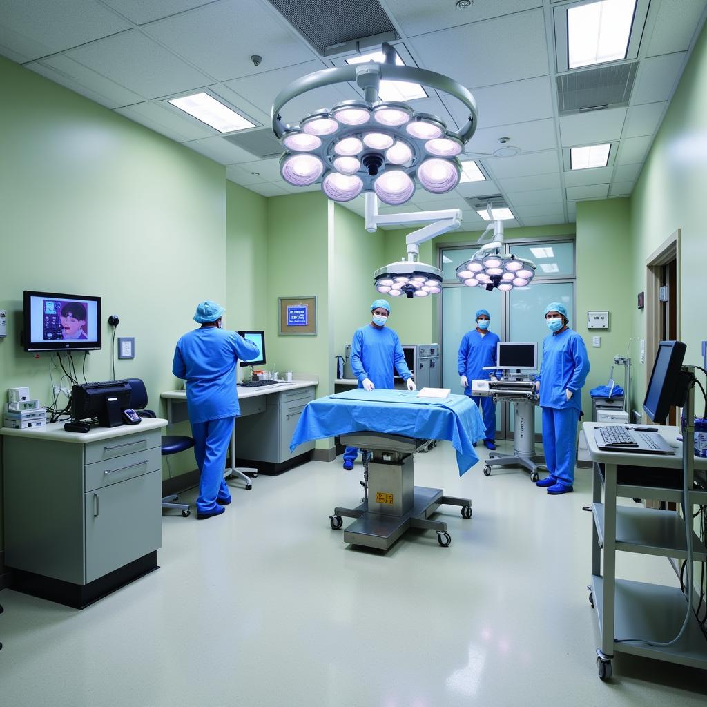 Advanced surgical equipment in a sterile operating room