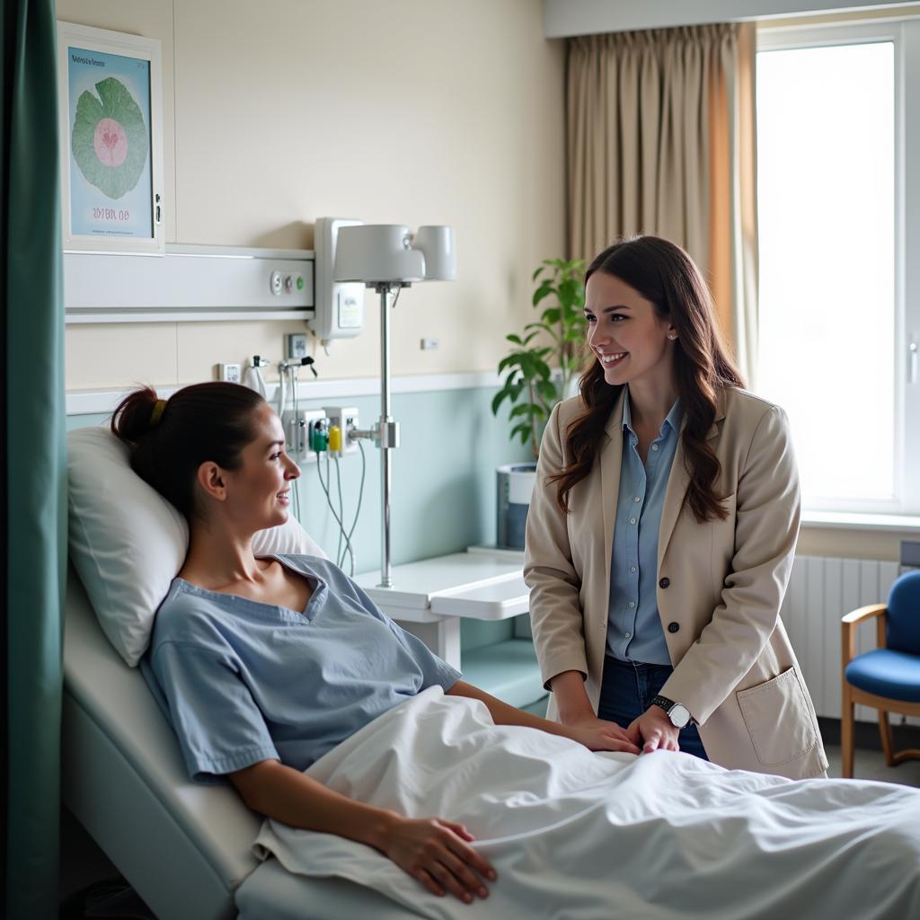 Patient receiving care in a hospital setting.