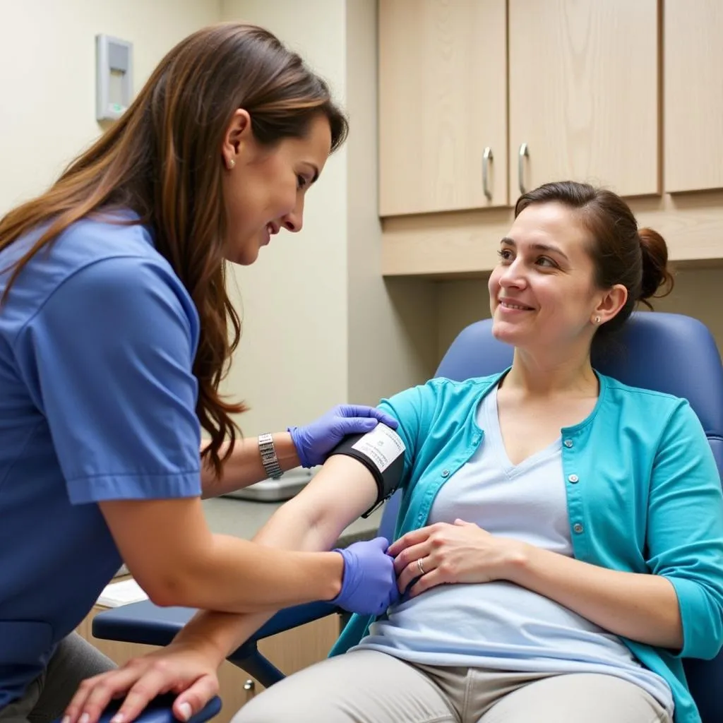 A Trained Phlebotomist Performing a Blood Draw at Mad River Hospital