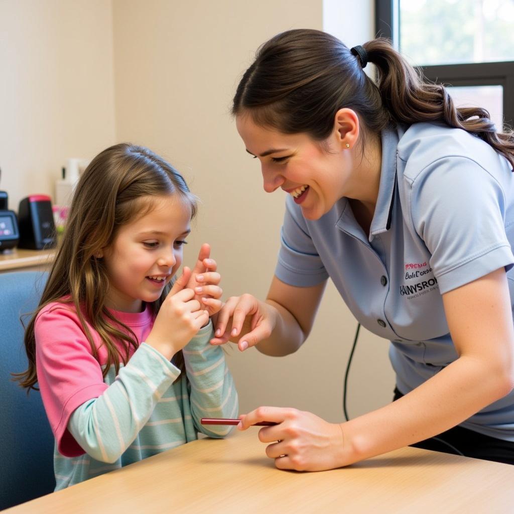 Blythedale Therapist Working with a Child