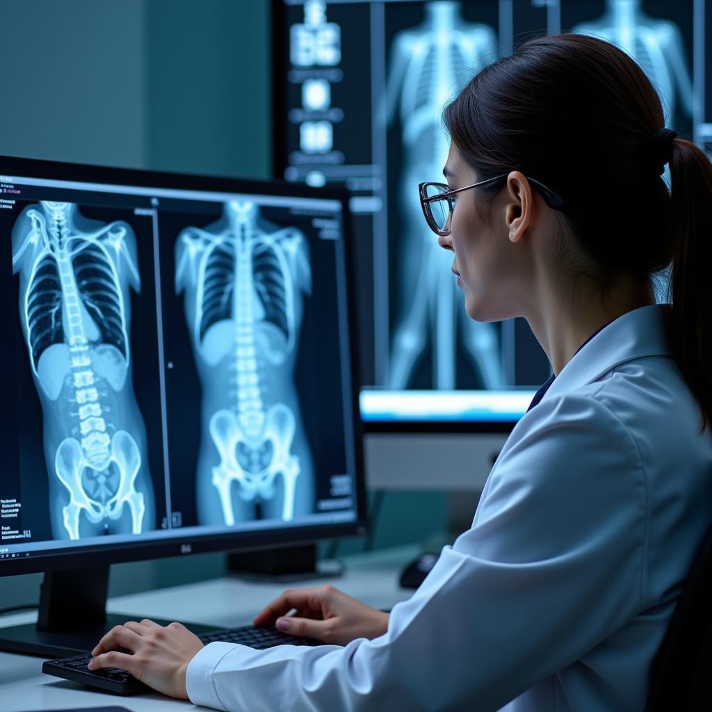  Board-Certified Radiologist Analyzing Medical Images