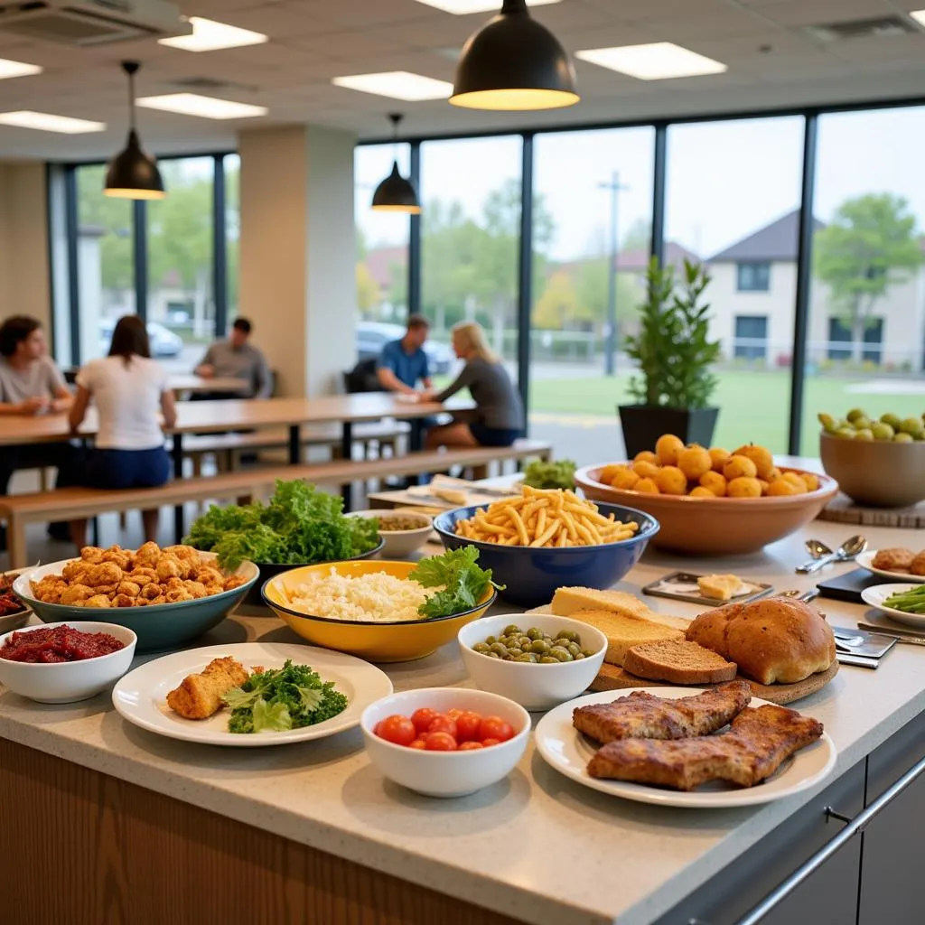 Hospital cafeteria with fresh food