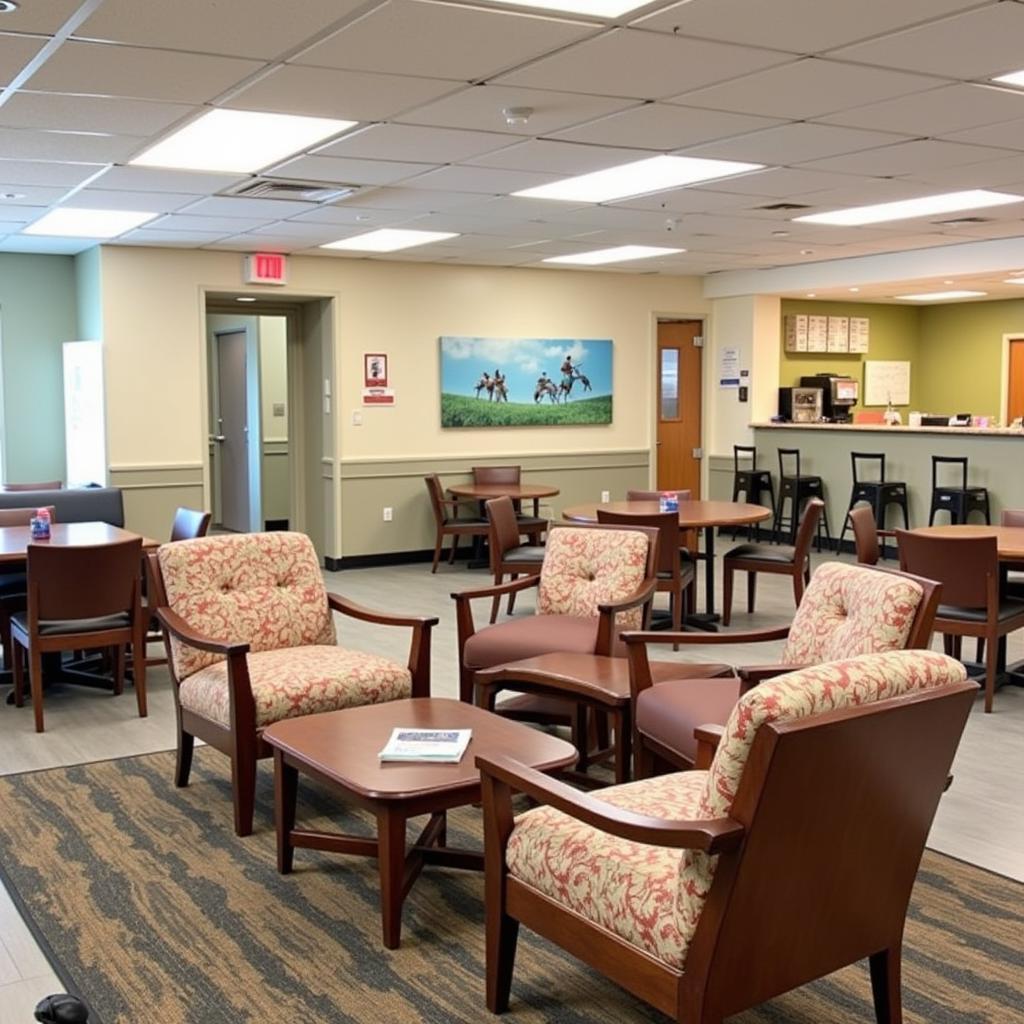 Comfortable seating area in Bryn Mawr Hospital cafeteria