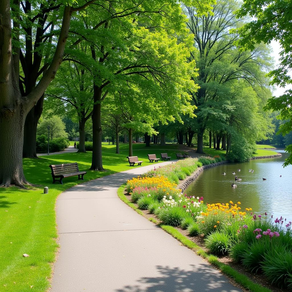 Scenic Walking Path in Burns Park