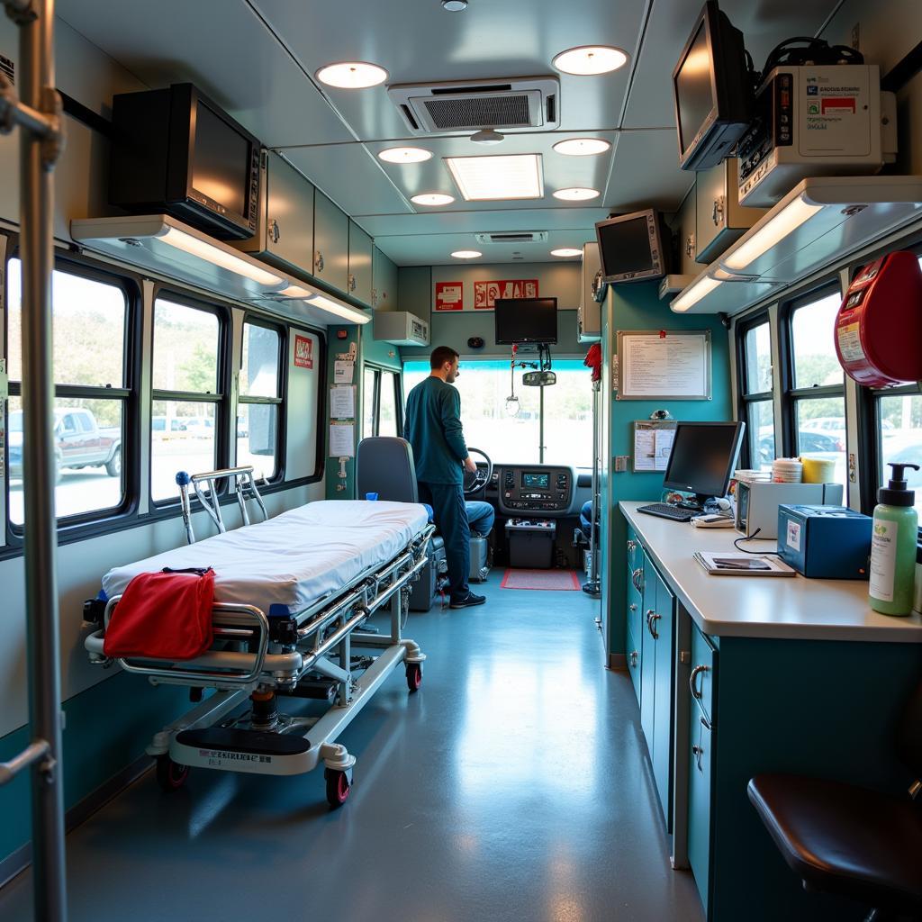 Interior View of a Bus Hospital