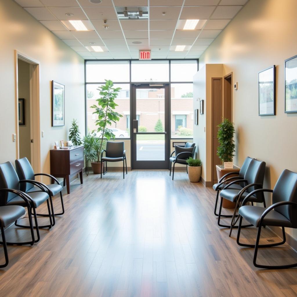 Clean and comfortable waiting area at a byron animal hospital