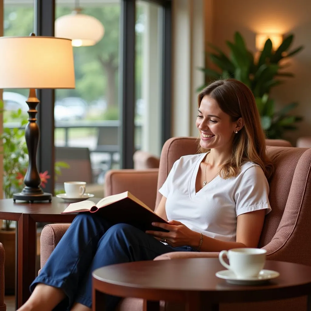 Guest Relaxing in San Jose Hospital Lounge