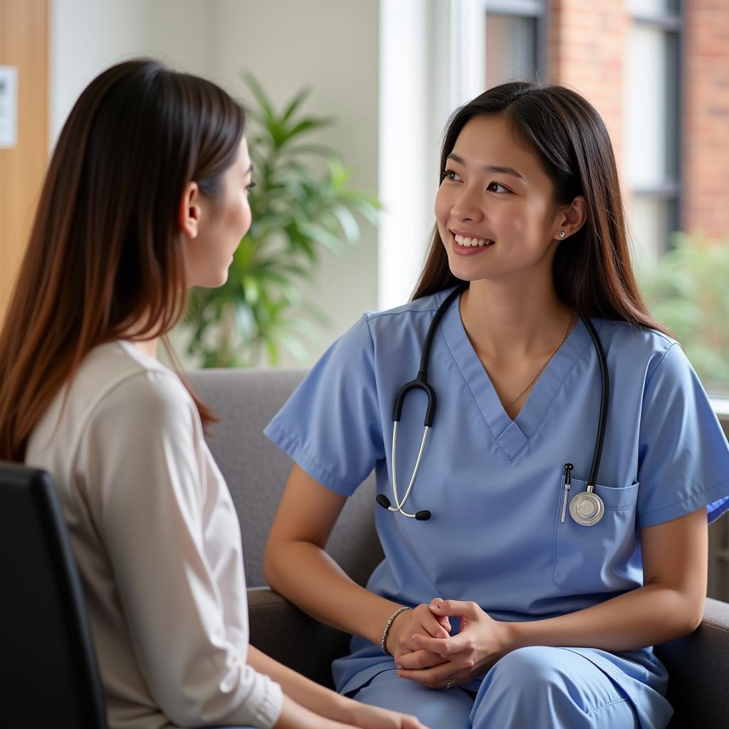 A patient and therapist engaged in a therapy session