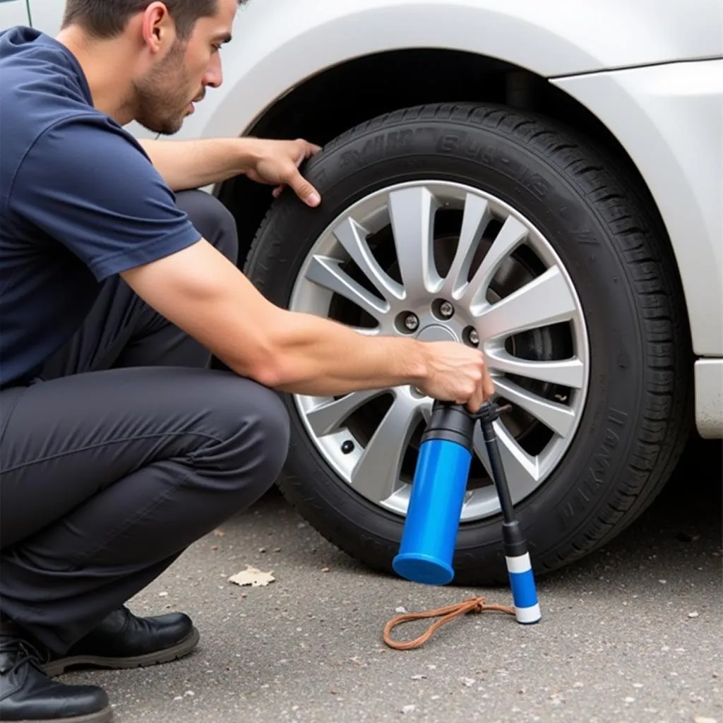 Using a tire inflator