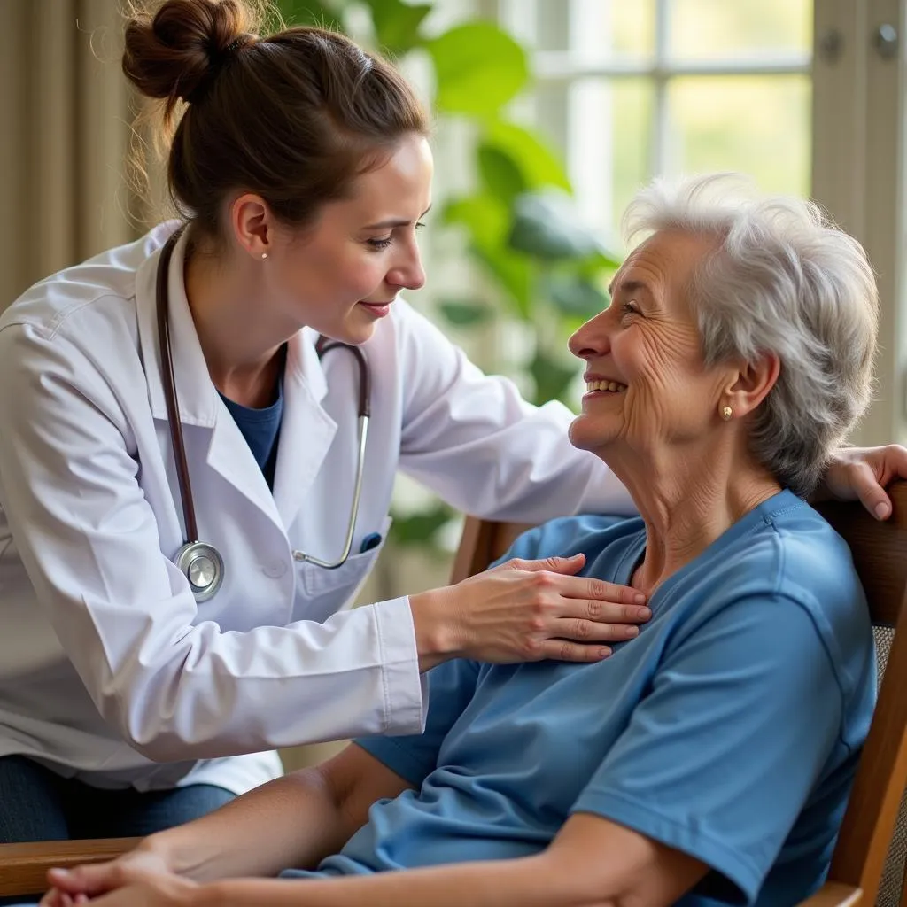 A case manager providing guidance and support to a resident