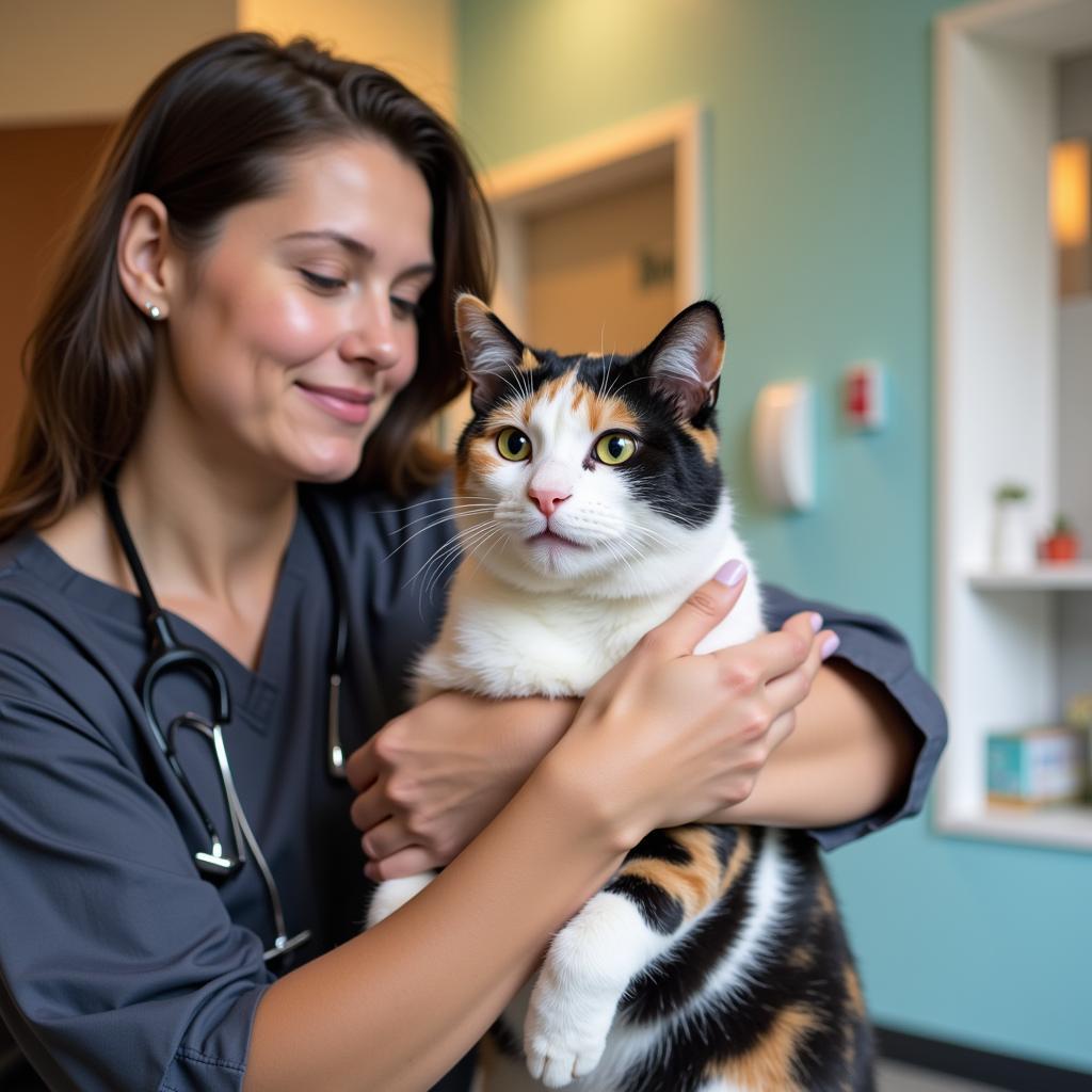 Cat Receiving Affection at Sarival Animal Hospital