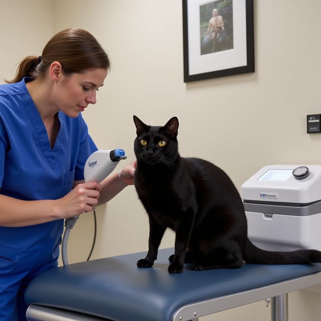 Cat Receiving Laser Therapy in Nampa