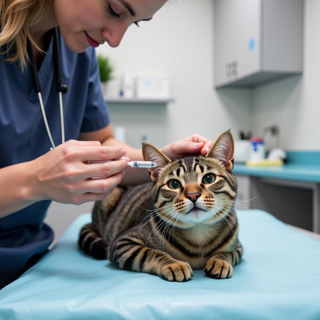 Cat Receiving Treatment at Gettysburg Animal Hospital