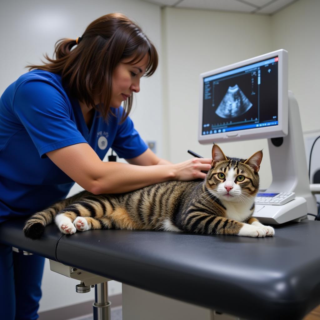 Cat Receiving an Ultrasound