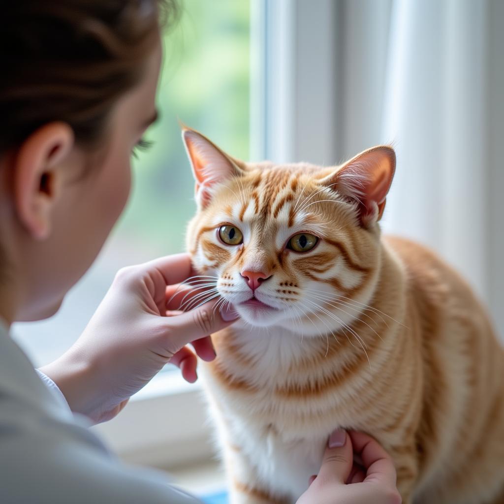 Cat Receiving Vaccination at the Vet Clinic