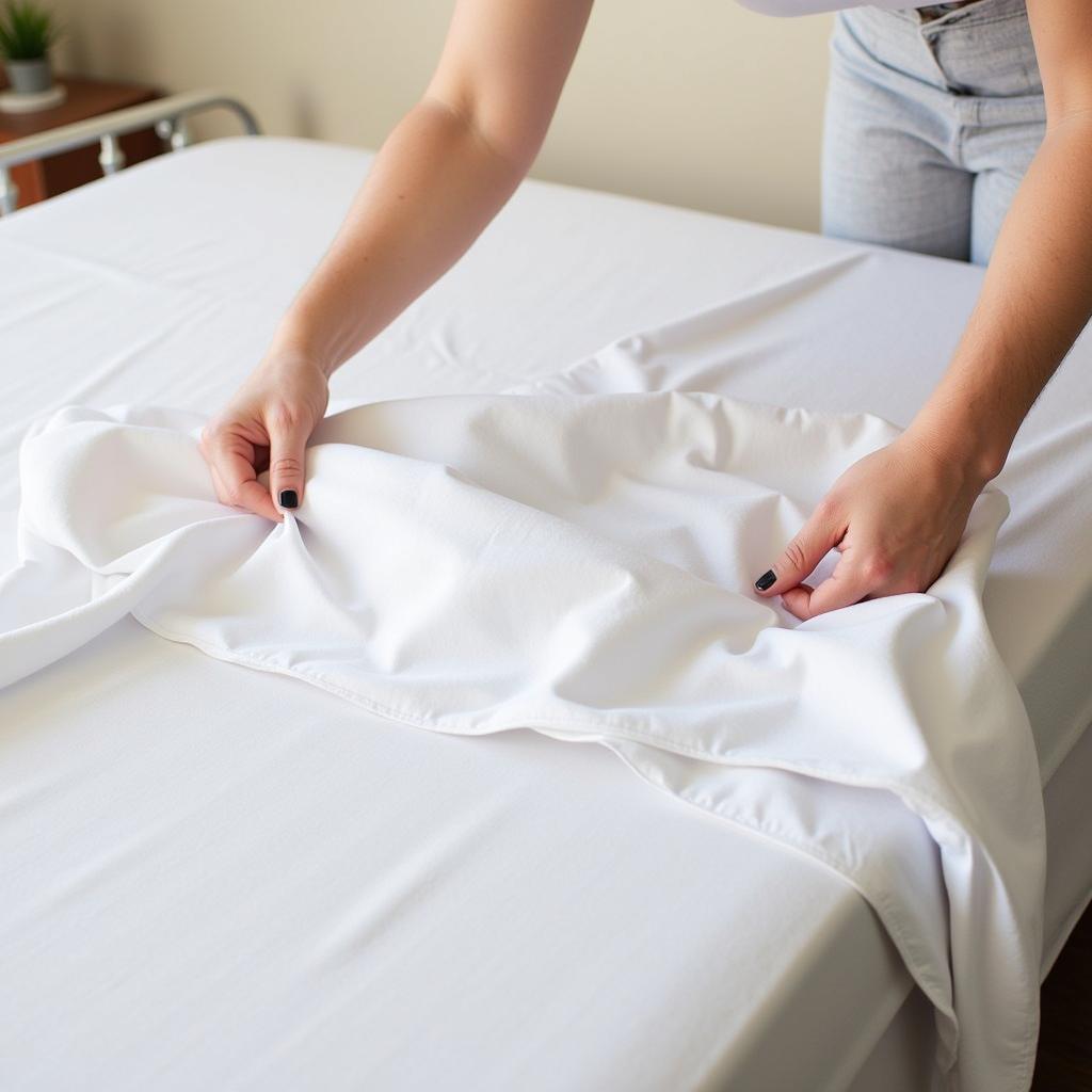 Changing hospital bed sheets with ease