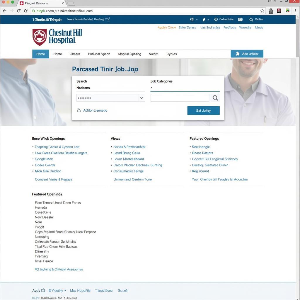 Screenshot of Chestnut Hill Hospital careers page