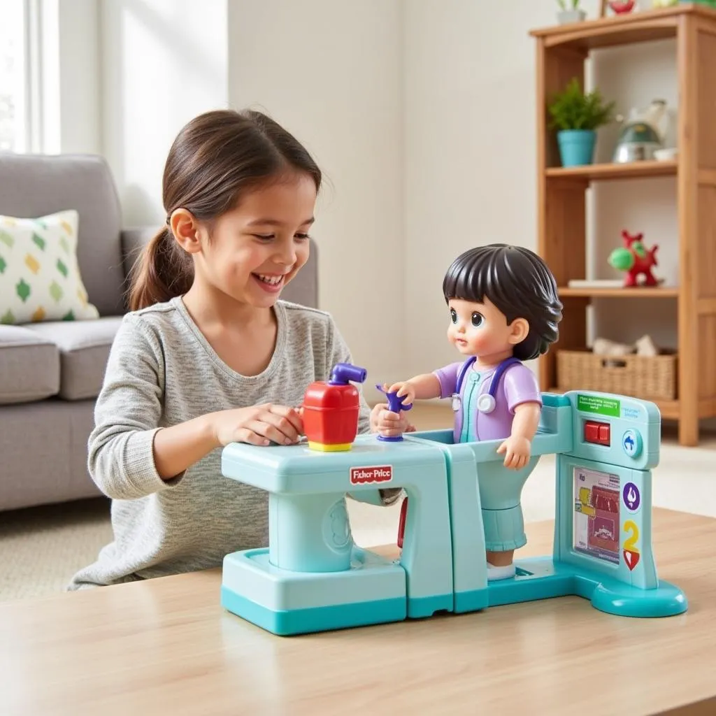 Child Playing with Fisher Price Hospital