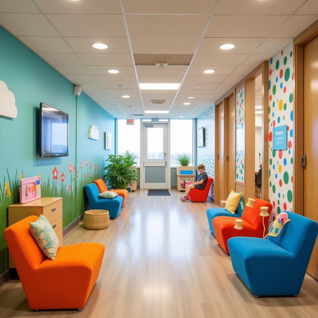 Bright and Welcoming Waiting Area in a Children's Hospital