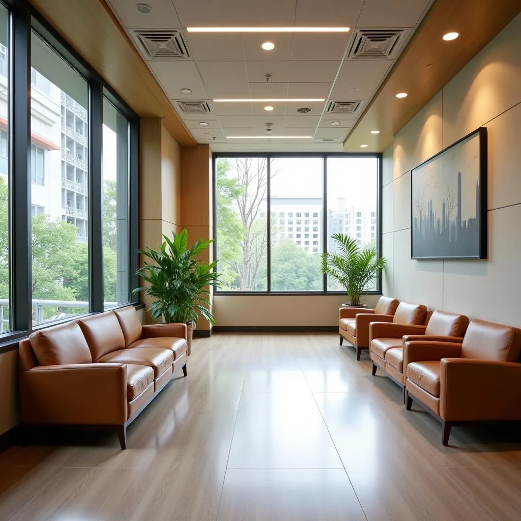 Spacious and comfortable waiting area with natural light