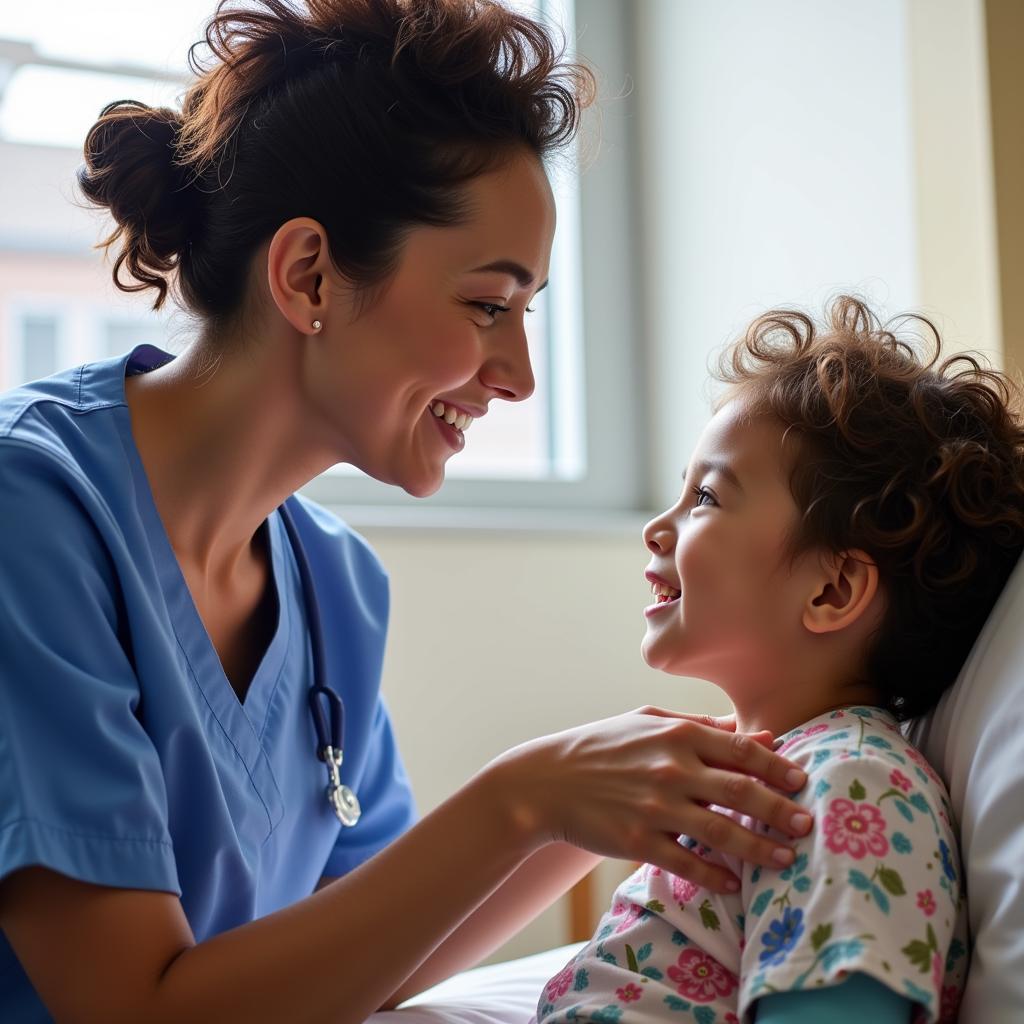 Nurse Comforting a Child at CHOP