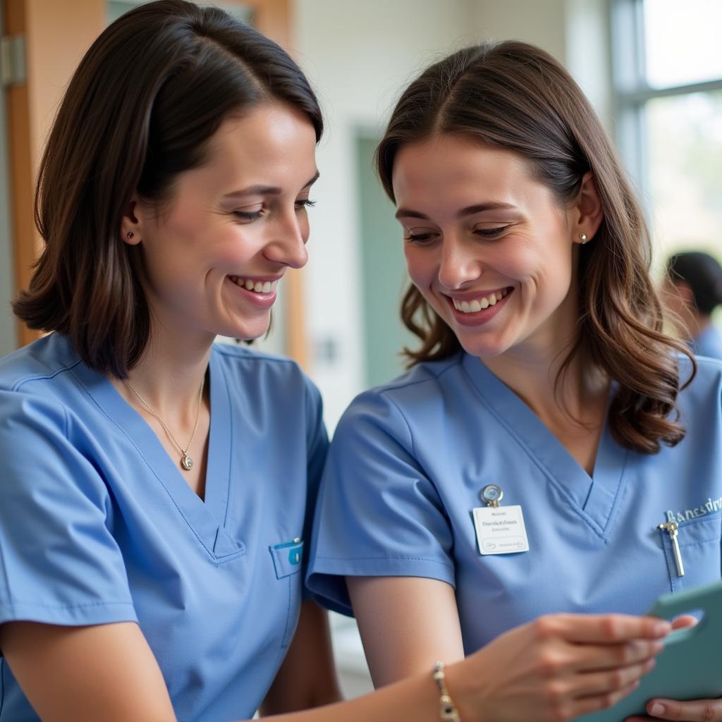 Smiling Nurses Collaborating at Christ Hospital