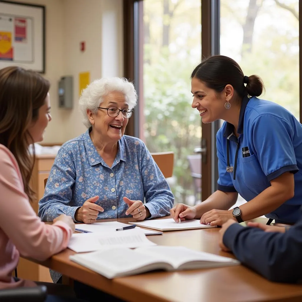 Volunteers engaging with seniors at Church Home Hospital