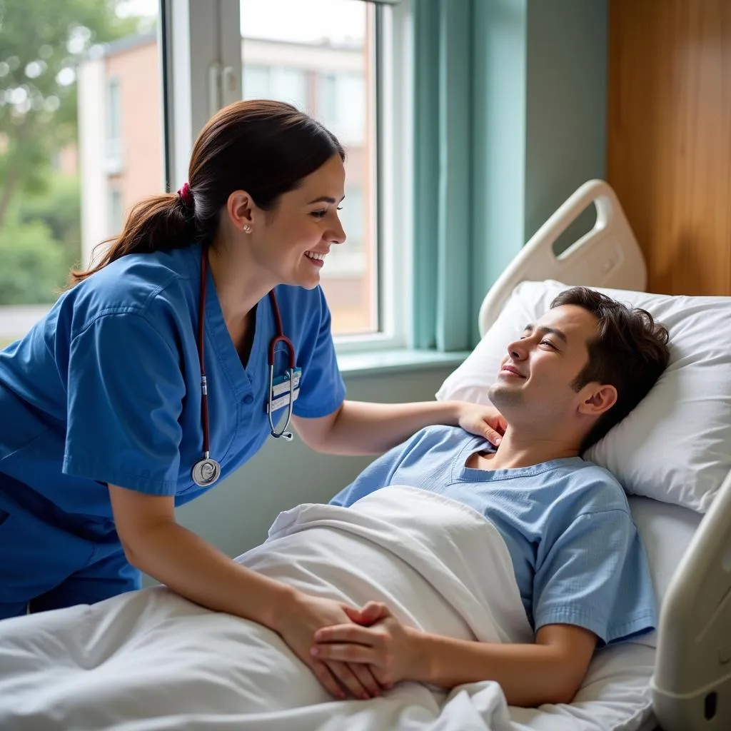 Certified Nursing Assistant assisting a patient