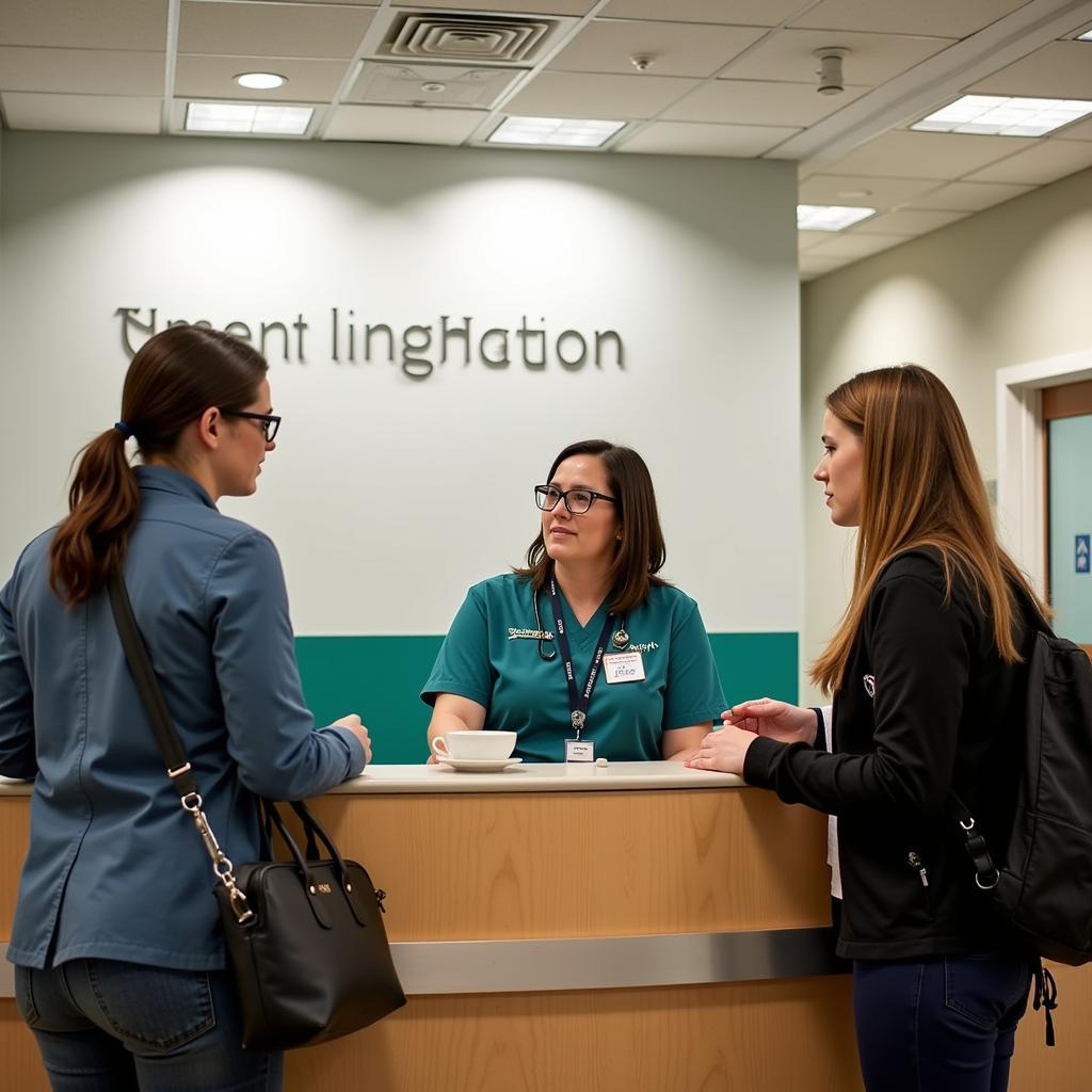 Hospital Staff Providing Information During Code Green