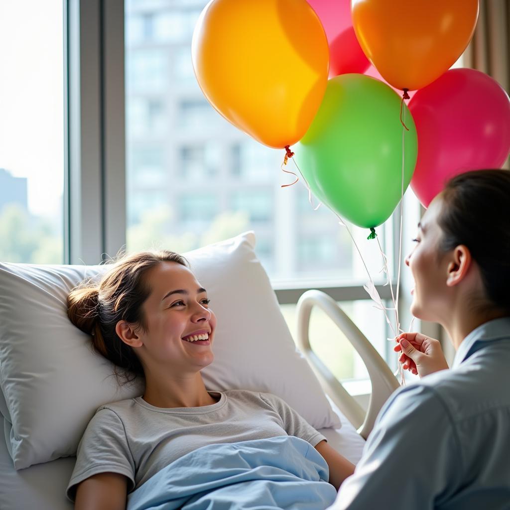 Colorful Balloons Delivered to Hospital Room