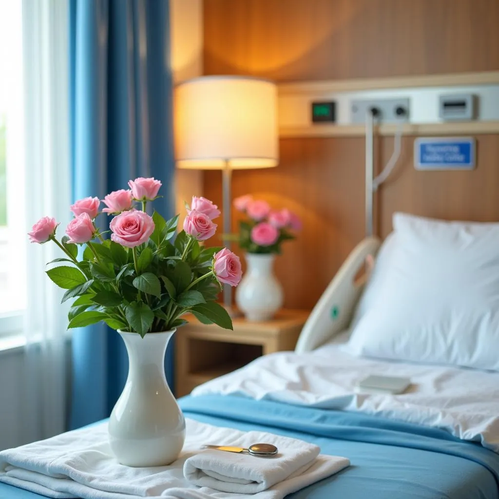 Bright Flowers in Hospital Room