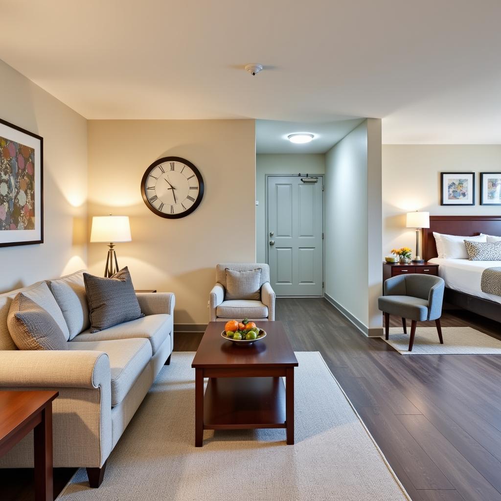 Comfortable Corporate Housing Suite at San Jose Hospital