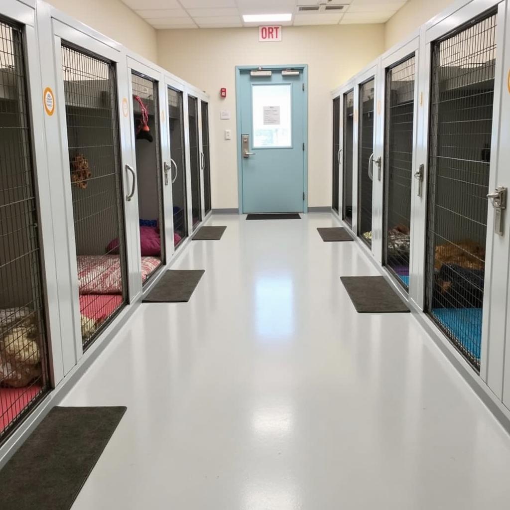  Comfortable dog boarding kennel at Poplar Massey Pet Hospital 