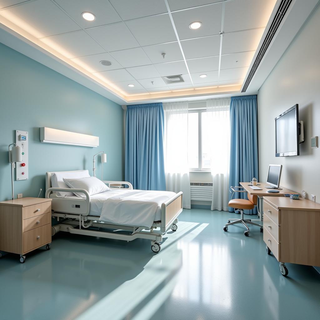 A bright and welcoming patient room