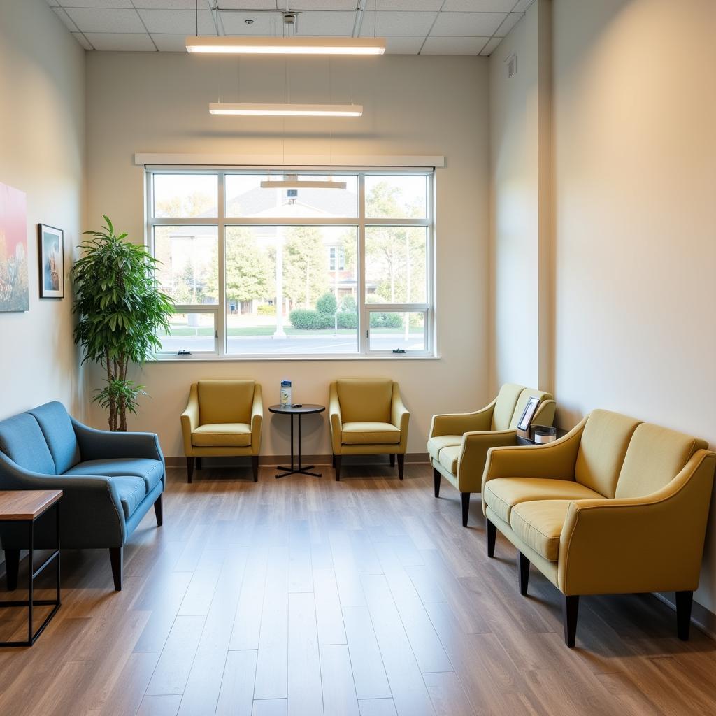 Welcoming and comfortable veterinary hospital waiting room