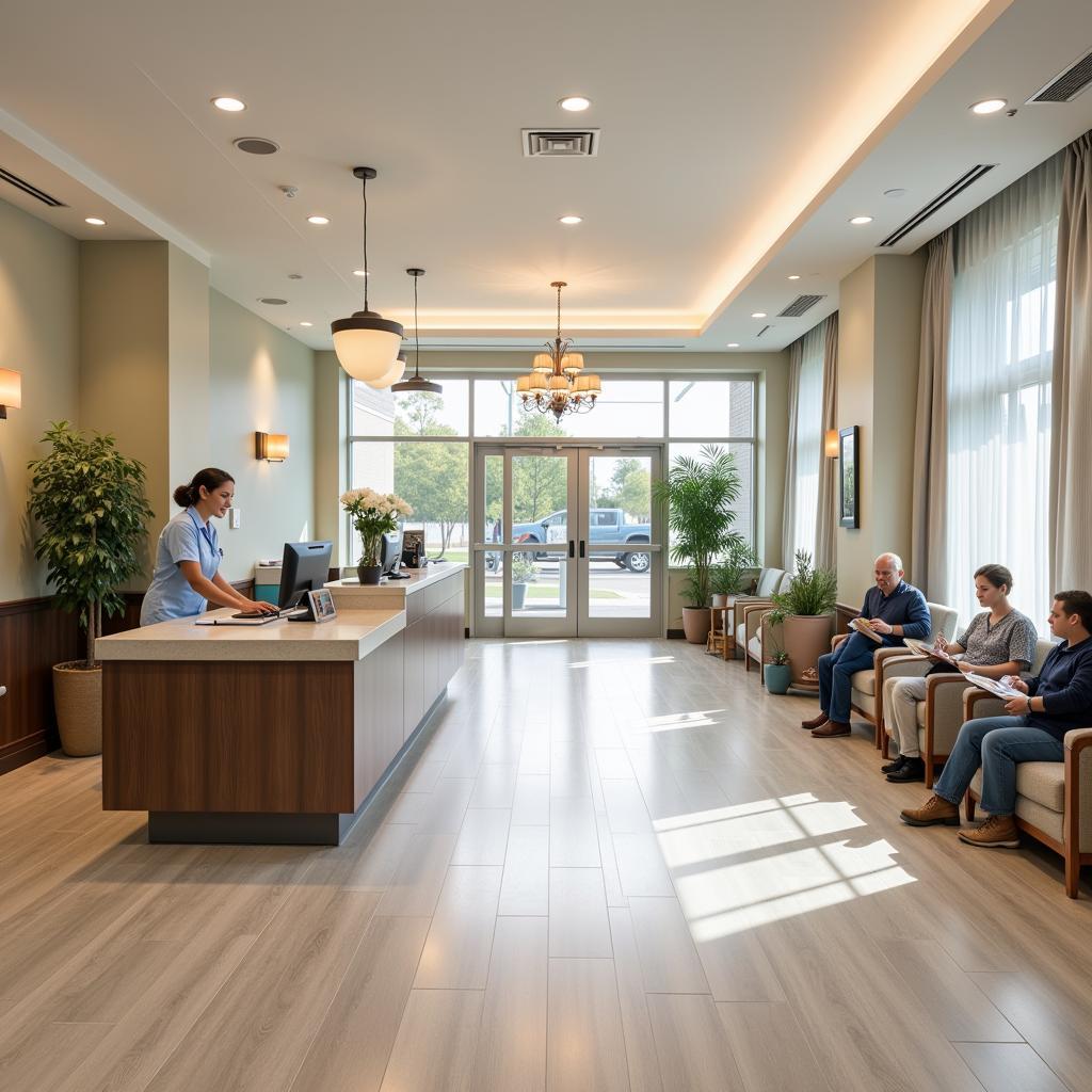 Welcoming reception area of the hospital in Los Gatos