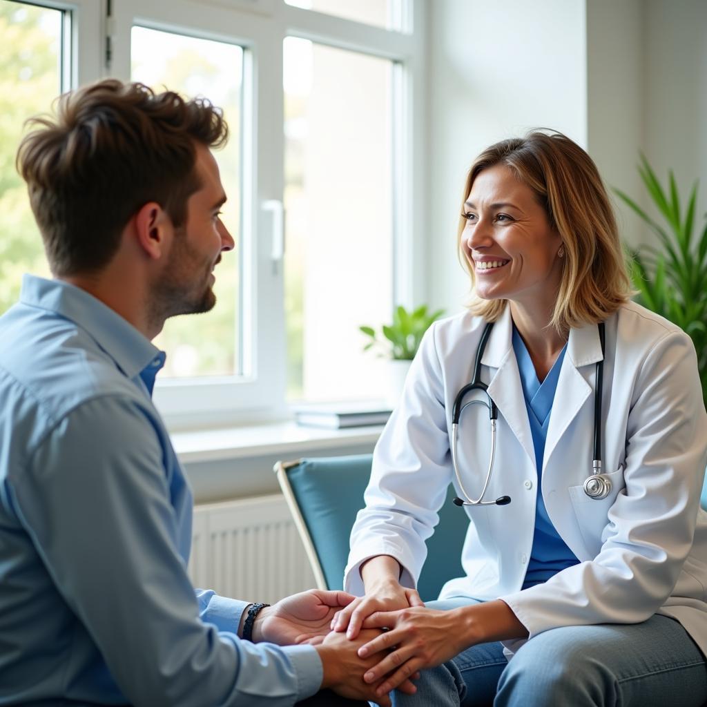 Patient and doctor consultation at continental rehab hospital