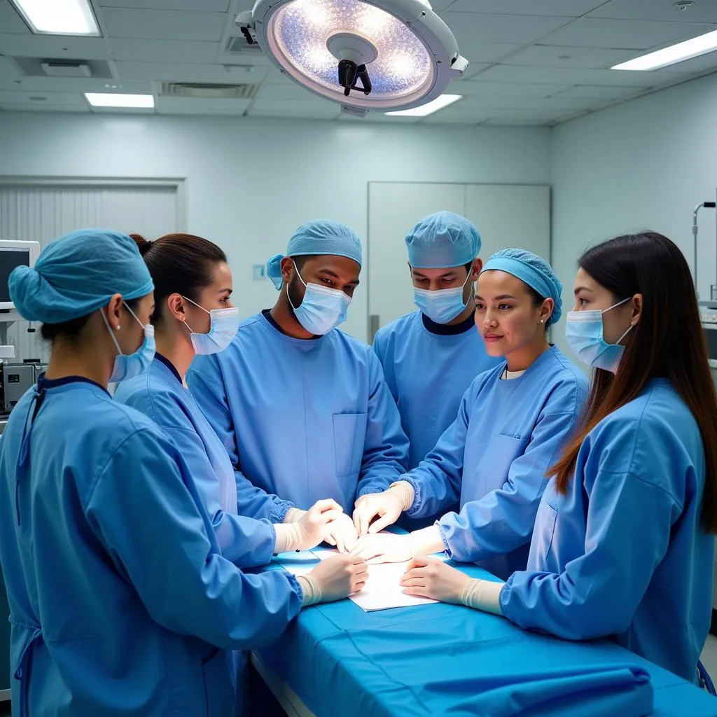 Highly skilled surgical team at Cornerstone Hospital preparing for a procedure