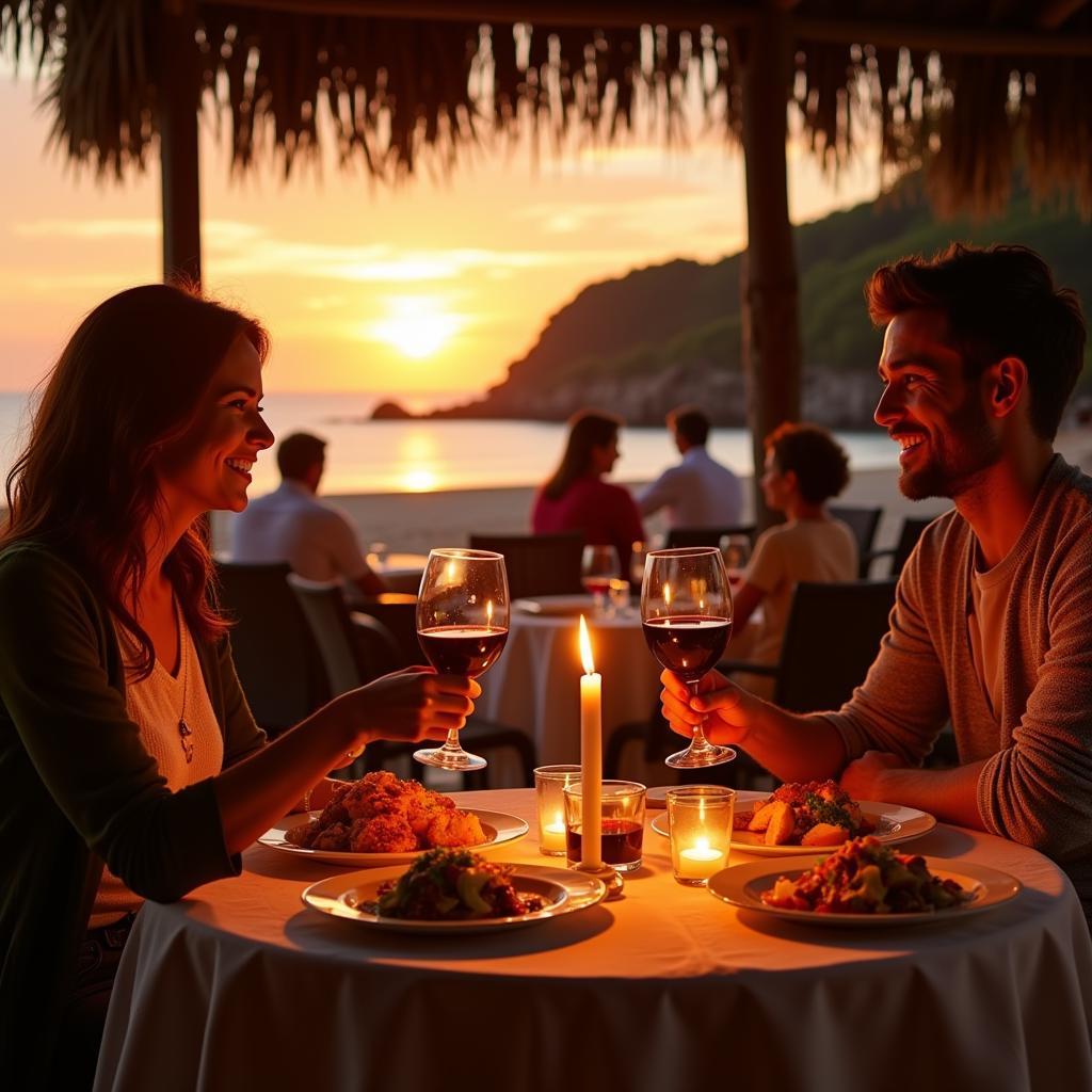 Romantic Dinner at a Beachfront Restaurant